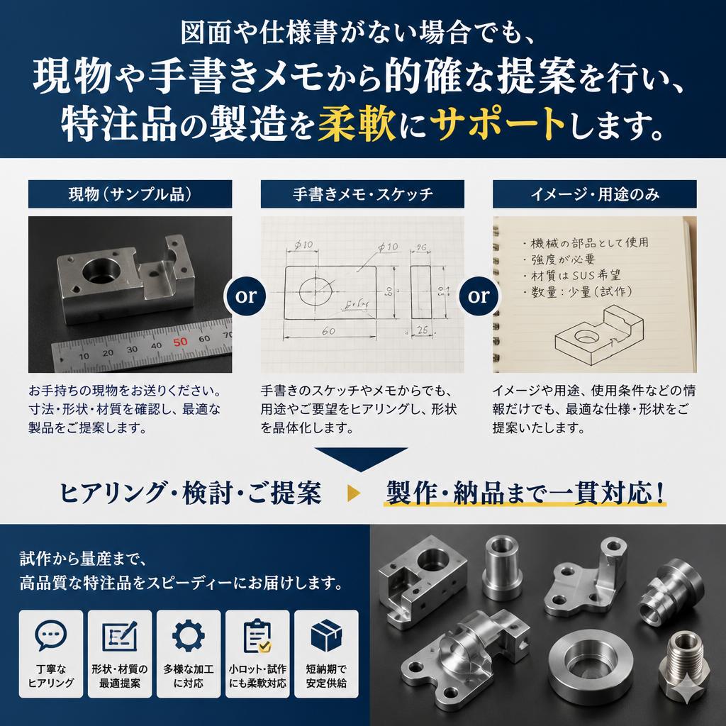 特注品にも柔軟に対応